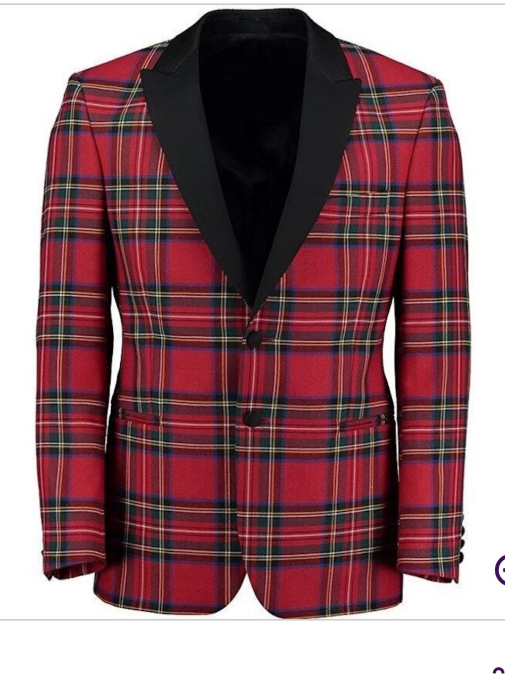 Tartan Tuxedo Jacket, 48